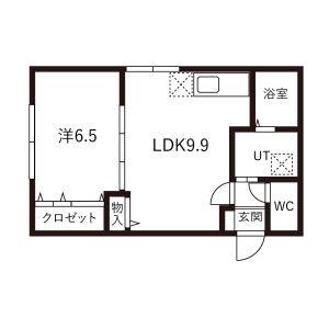 F/LITEN37(1LDK/3階)の間取り写真