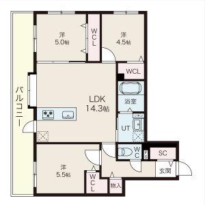 アルファスクエア北22(3LDK/1階)の間取り写真