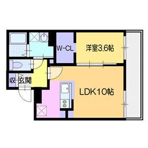 シューレジデンス元町(1LDK/4階)の間取り写真