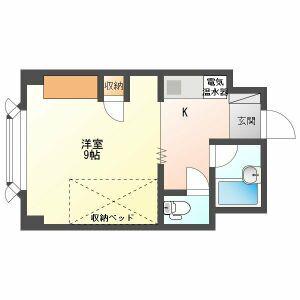セイムサッポロ(1K/3階)の間取り写真