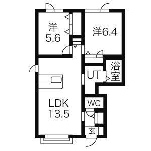 シャーメゾンα7(2LDK/1階)の間取り写真