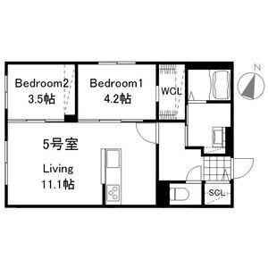 ラグランジュ元町(2LDK/4階)の間取り写真