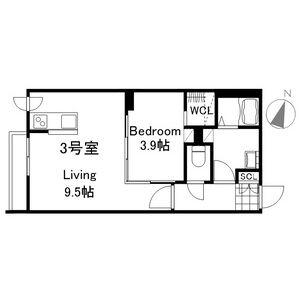 ラグランジュ元町(1LDK/4階)の間取り写真
