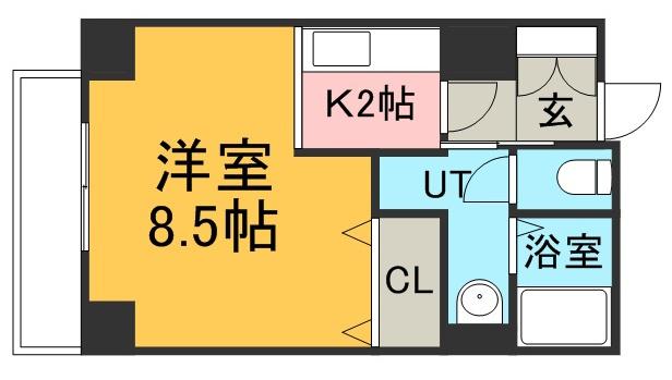 デュオヴェール(1K/4階)の間取り写真