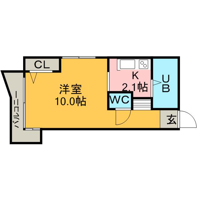 藤井ビル北17条2(1K/7階)の間取り写真