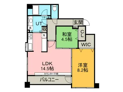 ラ・クラッセ札幌ステーションフロント(2LDK/9階)の間取り写真