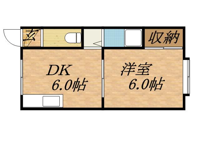 ホワイトコートカヤⅧ(1DK/1階)の間取り写真