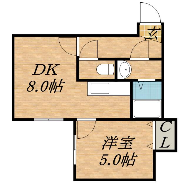 ハイム東環駅(1DK/2階)の間取り写真