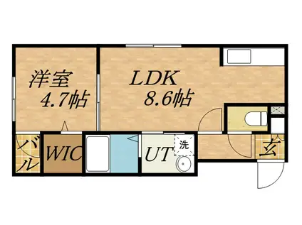 ラフレーズ元町(1LDK/4階)の間取り写真