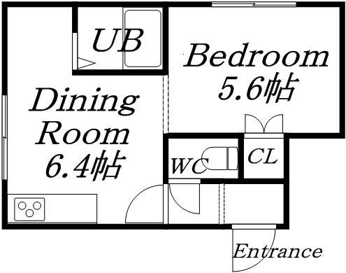 ラパン・アジールA(1DK/3階)の間取り写真