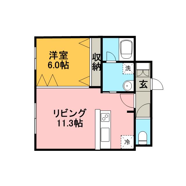 レジディア札幌駅ノース(1LDK/6階)の間取り写真