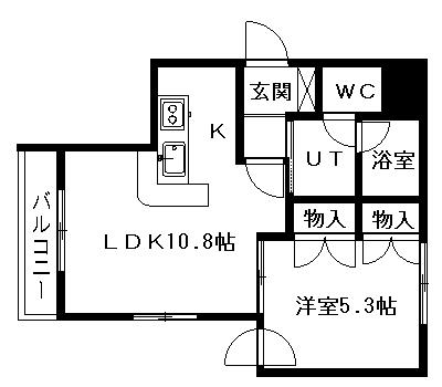 ストロール札幌(1LDK/1階)の間取り写真