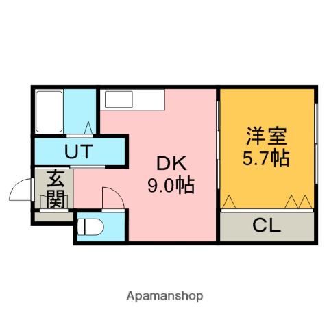 レ・リュ・ドゥ・エクレア(ワンルーム/2階)の間取り写真