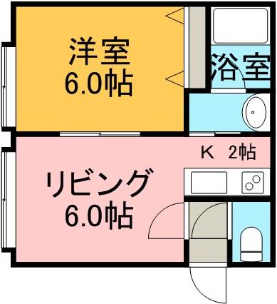 メゾンド・リョウ(1DK/2階)の間取り写真