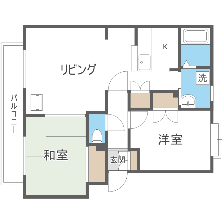 パークハイツE(2LDK/4階)の間取り写真