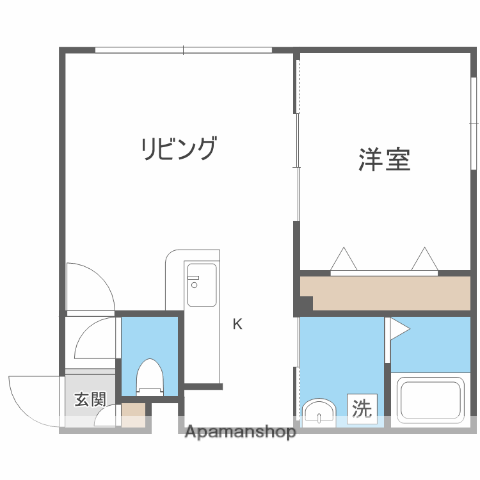プロスパー麻生(1LDK/2階)の間取り写真