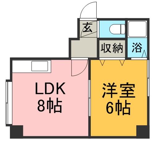 第3コーポ内山(1DK/2階)の間取り写真