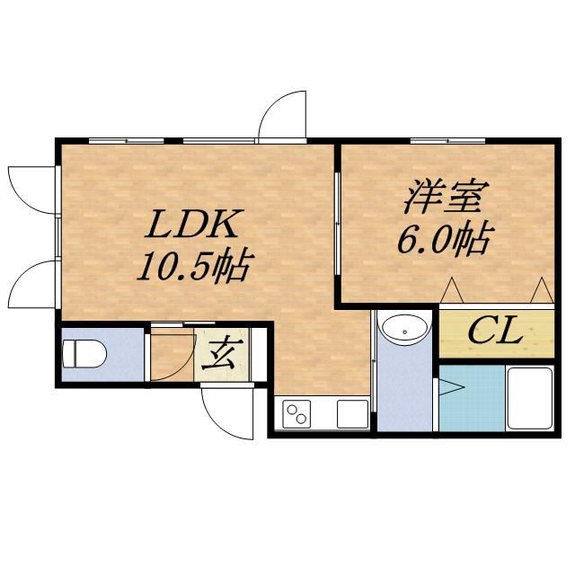 リトルハウス(1LDK/2階)の間取り写真