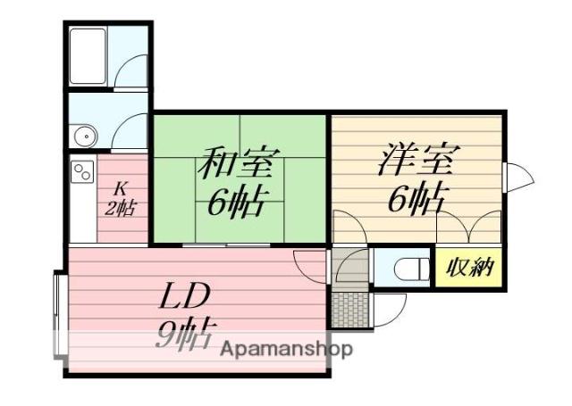 PLAZA IN SHINKAWA(2LDK/1階)の間取り写真