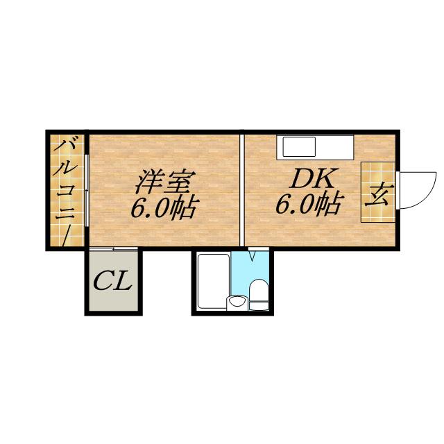 ハイツ19(1DK/3階)の間取り写真