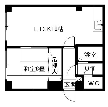 マインドアートNOW(1LDK/2階)の間取り写真