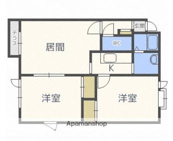 ハイツK(2LDK/1階)の間取り写真