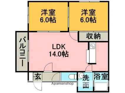 パルルエイト(2LDK/3階)の間取り写真