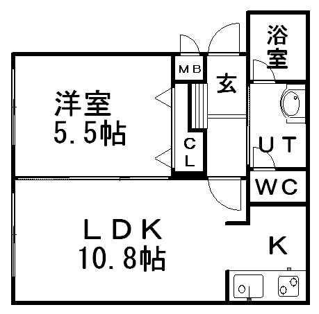 グランメールアイン(1LDK/4階)の間取り写真