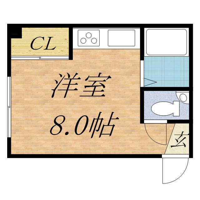 コーポ中瀬(ワンルーム/4階)の間取り写真