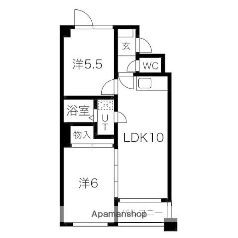 ラ・ムーネ・ミ(2LDK/5階)の間取り写真