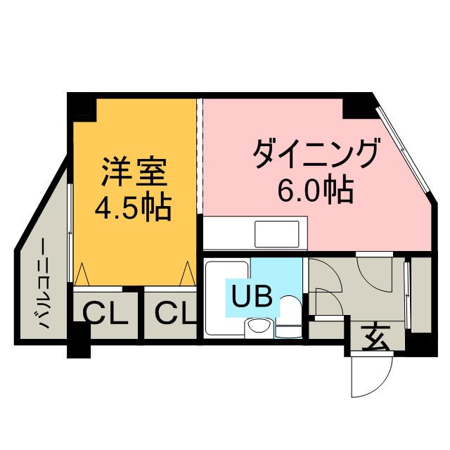 ステージ13(1DK/5階)の間取り写真