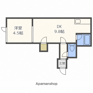 パークサイドヒルテラダ(1LDK/1階)の間取り写真