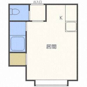 ライフコート小谷(ワンルーム/2階)の間取り写真