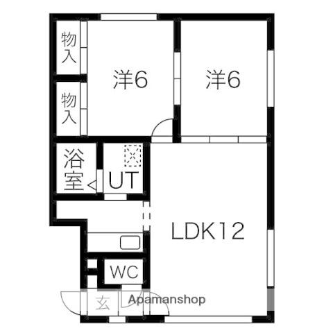 ルミエール東雁来(2LDK/1階)の間取り写真
