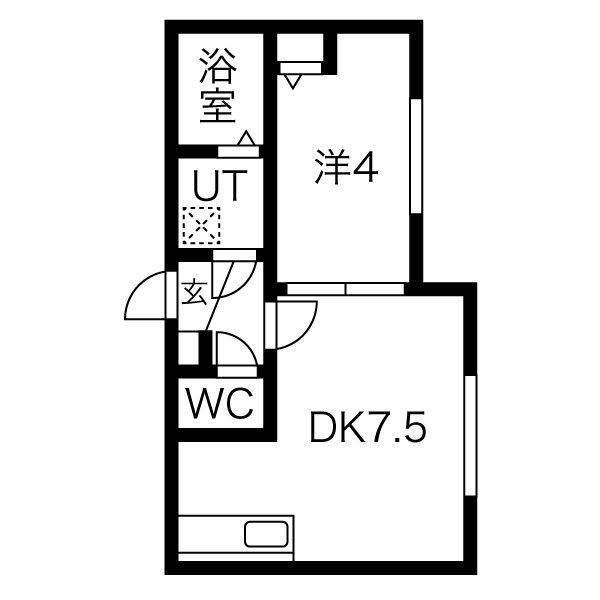 ヴィラ本郷通(1DK/2階)の間取り写真