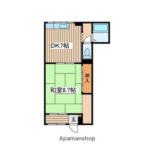 大石ビル(1DK/1階)の間取り写真