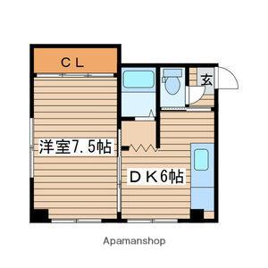 大石ビル(1DK/4階)の間取り写真