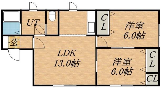 フリーダム1-7(2LDK/2階)の間取り写真
