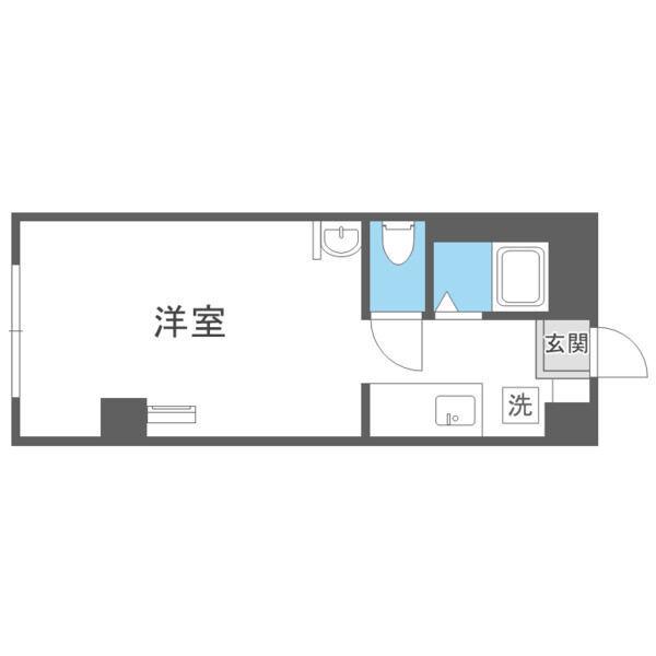 キャッスル17(1K/6階)の間取り写真