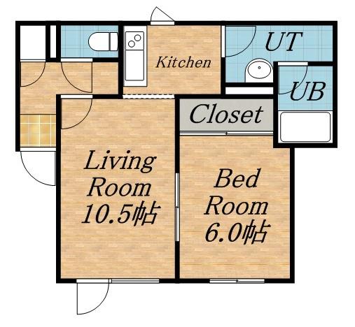 BORUJUNO(1LDK/2階)の間取り写真