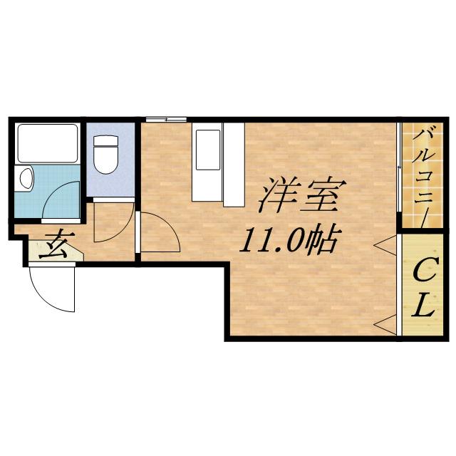 ベルメゾン北22条(1K/3階)の間取り写真