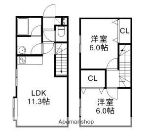 OZ・Ⅰ(2LDK/1階)の間取り写真