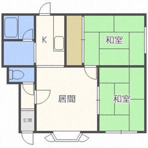 メモリーハイツ(2LDK/1階)の間取り写真