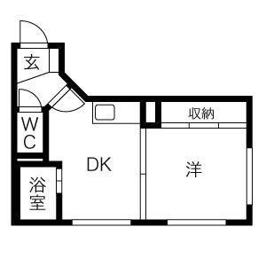 DEVEX382(1DK/4階)の間取り写真