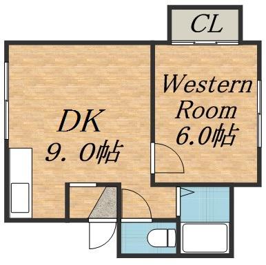 アーバン新川(1LDK/3階)の間取り写真