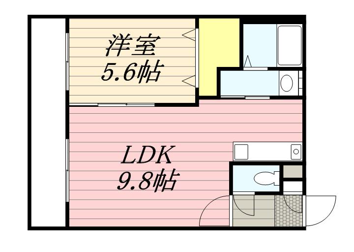 ボンシャンス南郷(1LDK/3階)の間取り写真