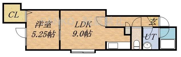フォレストN45(1LDK/2階)の間取り写真