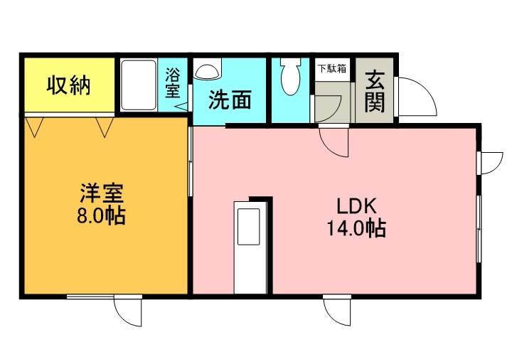 ブラウンウッドⅡ(1LDK/2階)の間取り写真