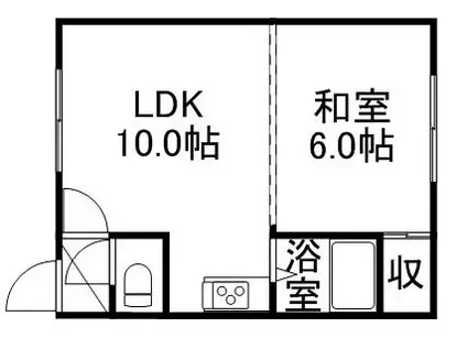 つちだマンション(1LDK/2階)の間取り写真