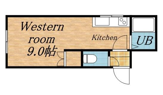 JPコート元町西(1K/2階)の間取り写真
